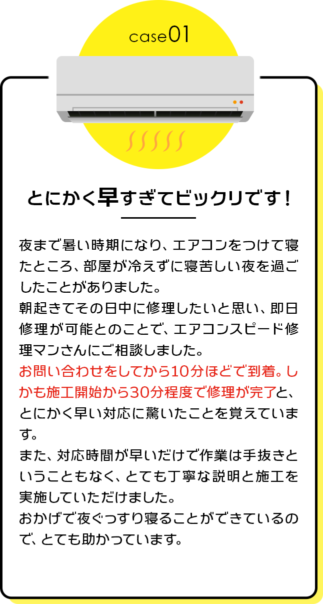 case01：とにかく早すぎてビックリです！